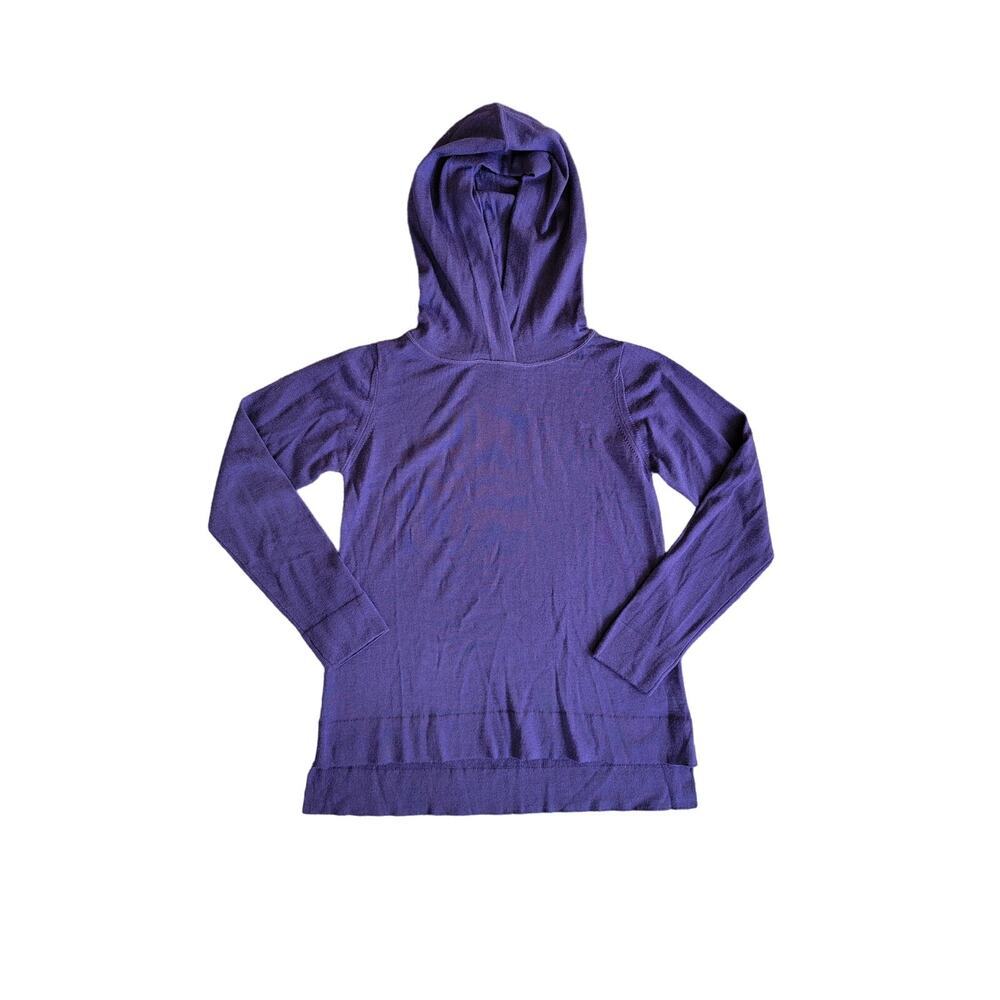 ALPHA Studio Knitwear‎ Wool Hooded Pullover Sweater Eggplant Purple Size Small